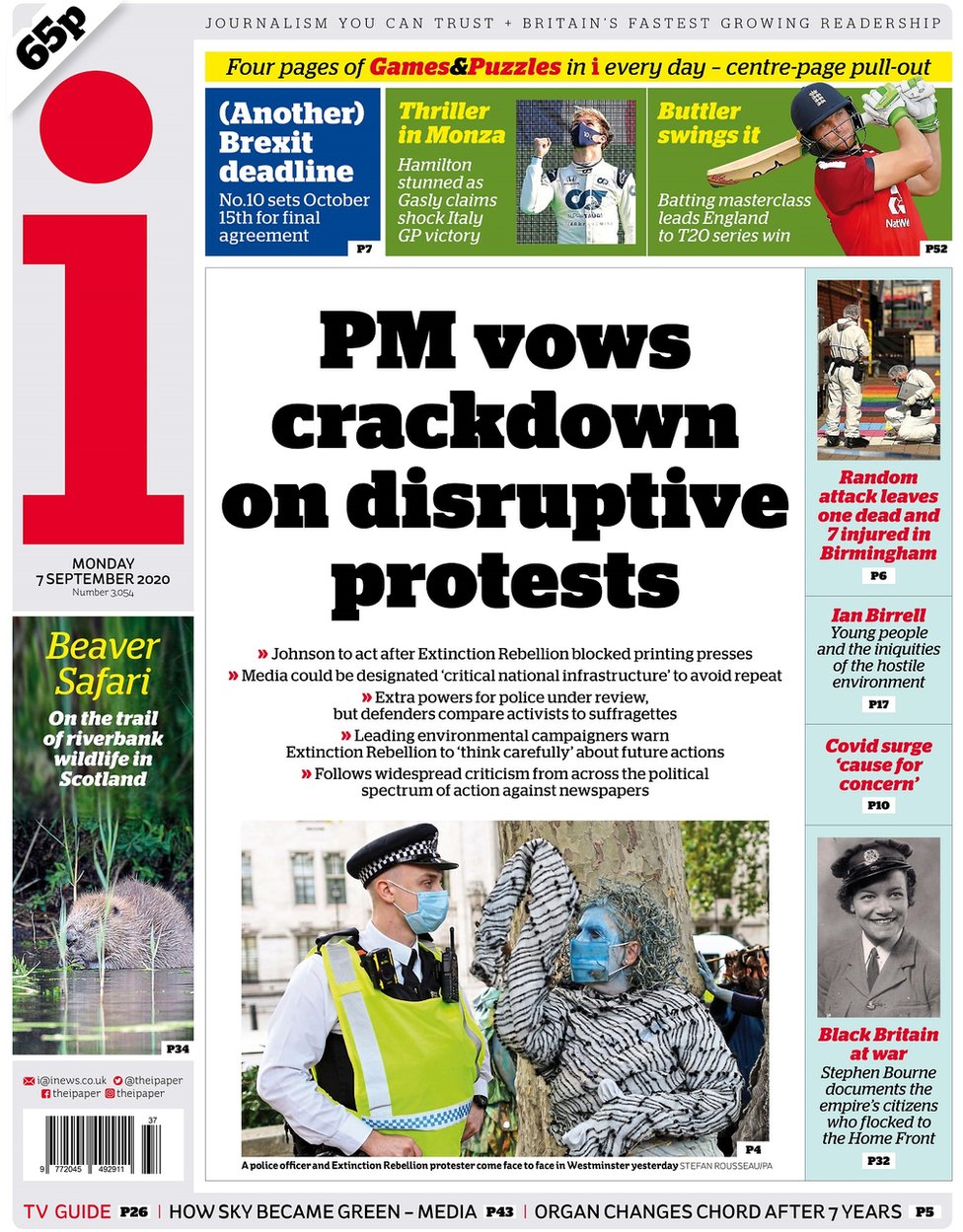 The i front page, 7/9/20
