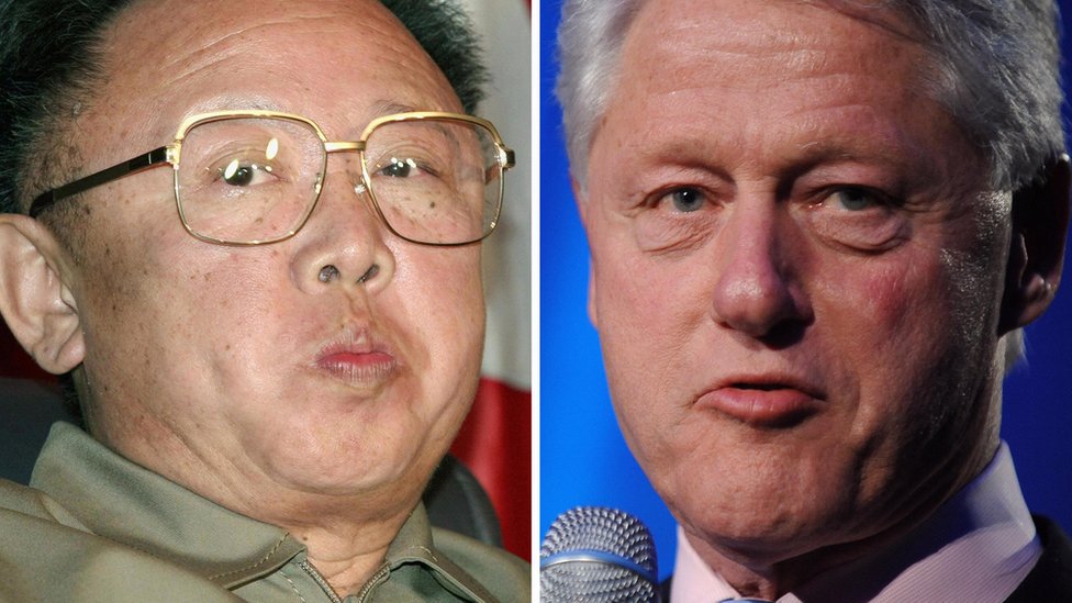 Kim Jong-il y Bill Clinton.