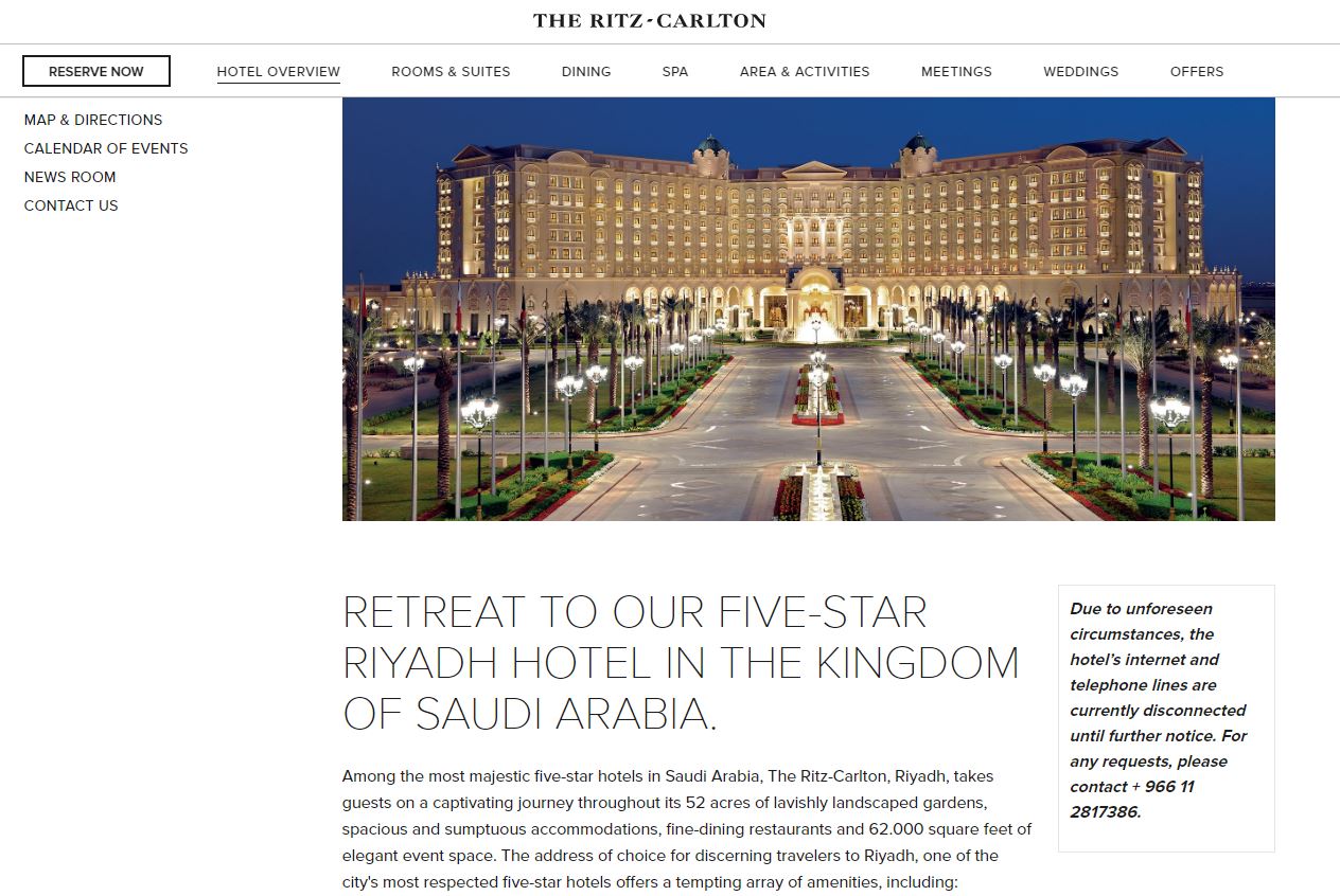 Foto: web del Ritz-Carlton de Riad