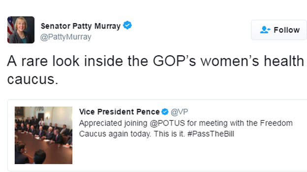Patty Murray tweet: A rare look inside the GOP's women's health caucus