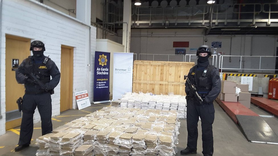 Irish police put massive cannabis find on display