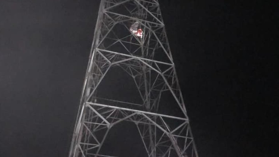 Fire crews rescue base jumper