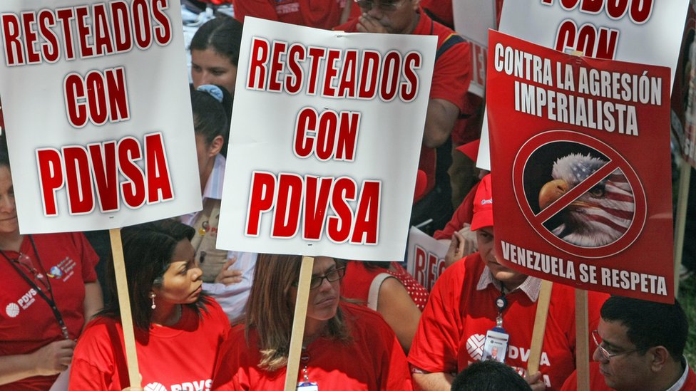 Foto de archivo de manifestación por PDVSA.