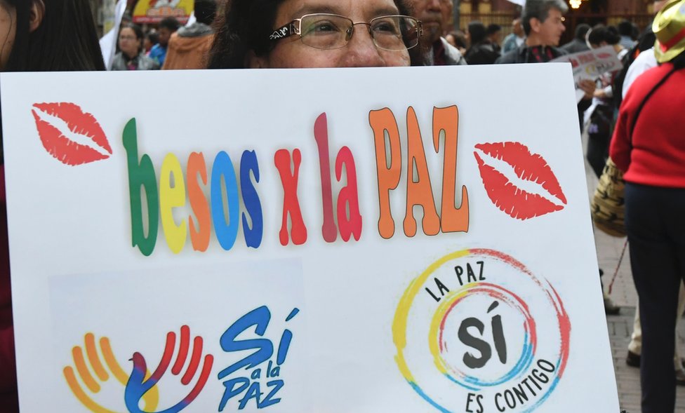 Activistas por la paz en Colombia.
