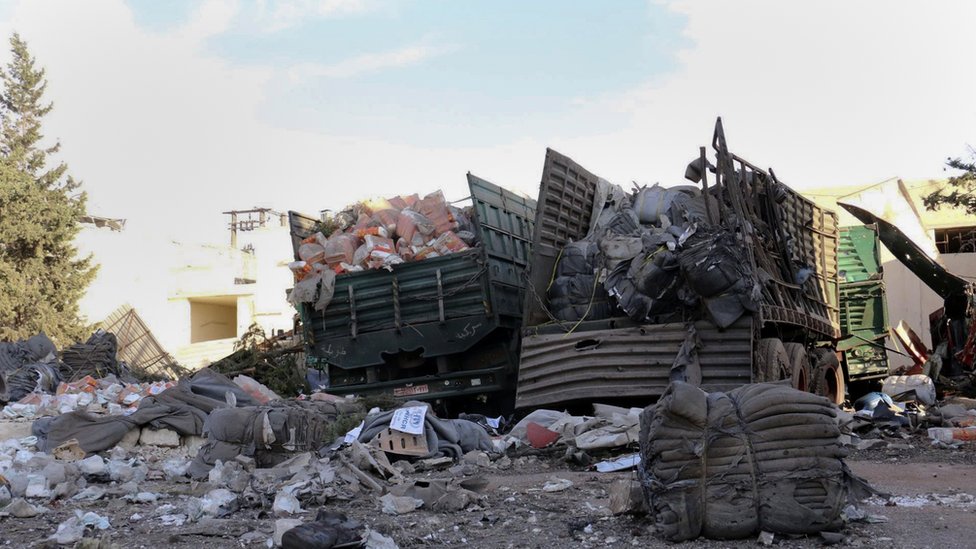 Syria conflict: Russia 'may have committed war crime' - Johnson