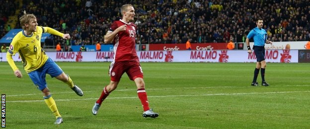 Emil Forsberg scores for Sweden