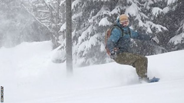 Professional freeride snowboarder Sascha Hamm