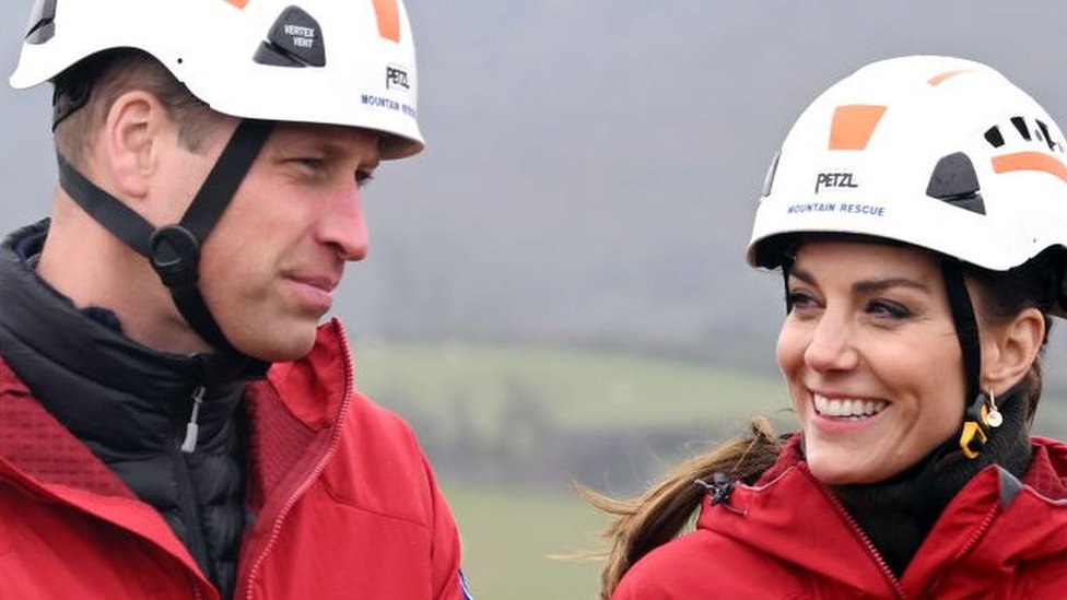William and Kate abseil off cliff in national park