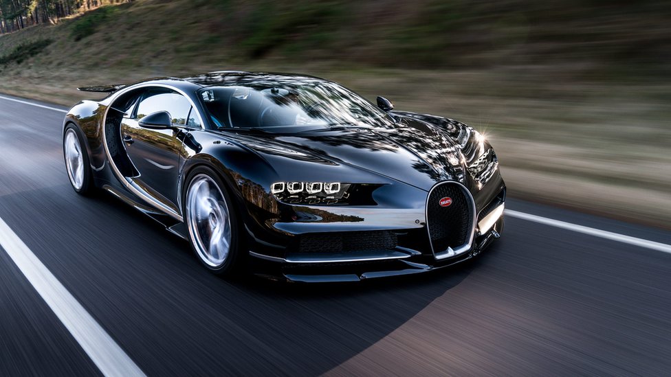 Bugatti Chiron on road