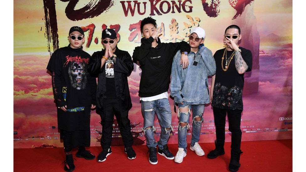 2017年7月，PGone（右二）在北京《悟空傳》首映式上