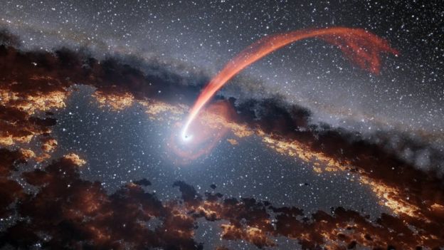 Imagen de un agujero negro recreado por la NASA