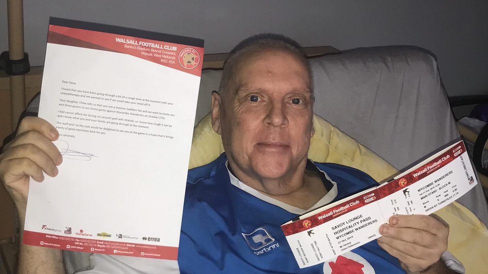 Terminally ill fan 'over the moon' at free tickets from Walsall manager