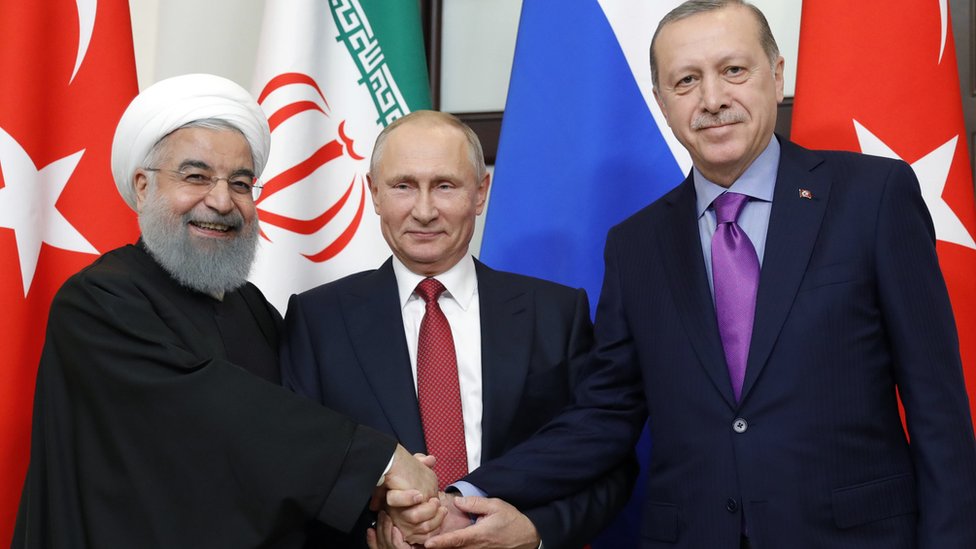 رؤساء روسيا، وتركيا، وإيران