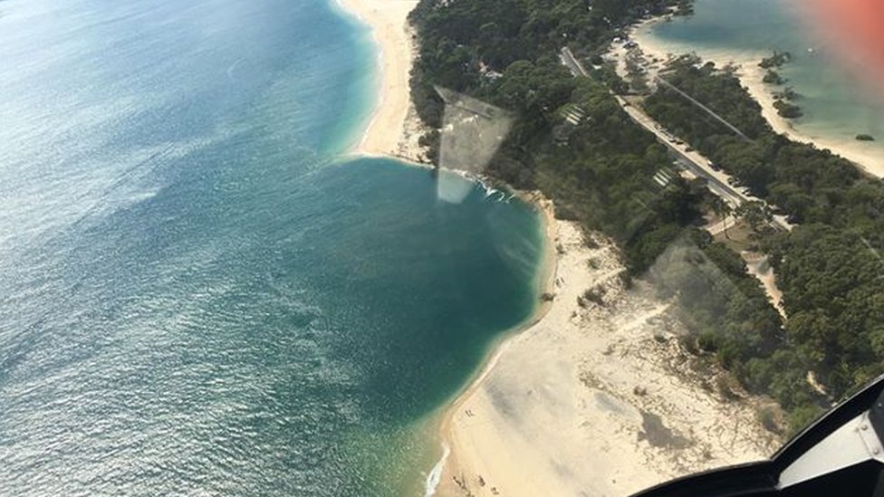 Inskip Point: Section of Australian beach collapses into sea