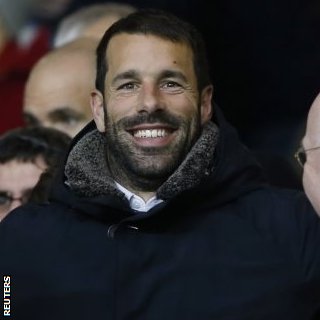 Ex-Manchester United striker Ruud van Nistelrooy was at Old Trafford on Wednesday to watch his old side against PSV Eindhoven