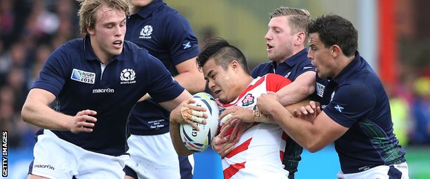 Japan v Scotland in the 2015 Rugby World Cup