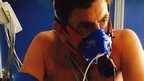 Justin Rowlatt in the hypoxia chamber