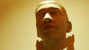 A 3D printed mask created by artist Heather Dewey-Hagborg