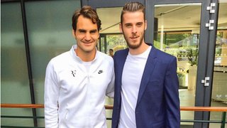 Roger Federer (left) and David De Gea
