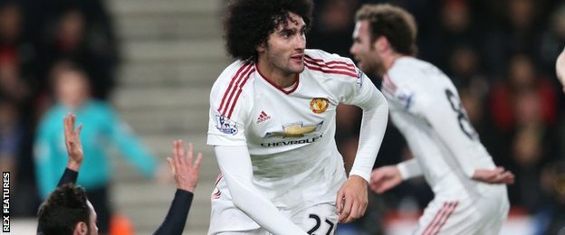 Maroune Fellaini celebrates