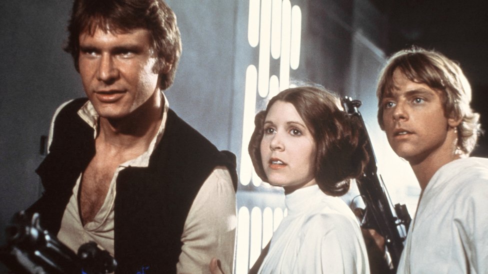 Harrison Ford, Carrie Fisher y Mark Hamill in Star Wars
