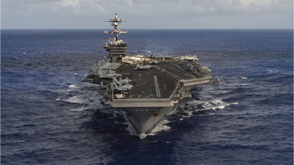 El portaviones de EE.UU. Carl Vinson en el océano Pacífico. 30 de enero, 2017