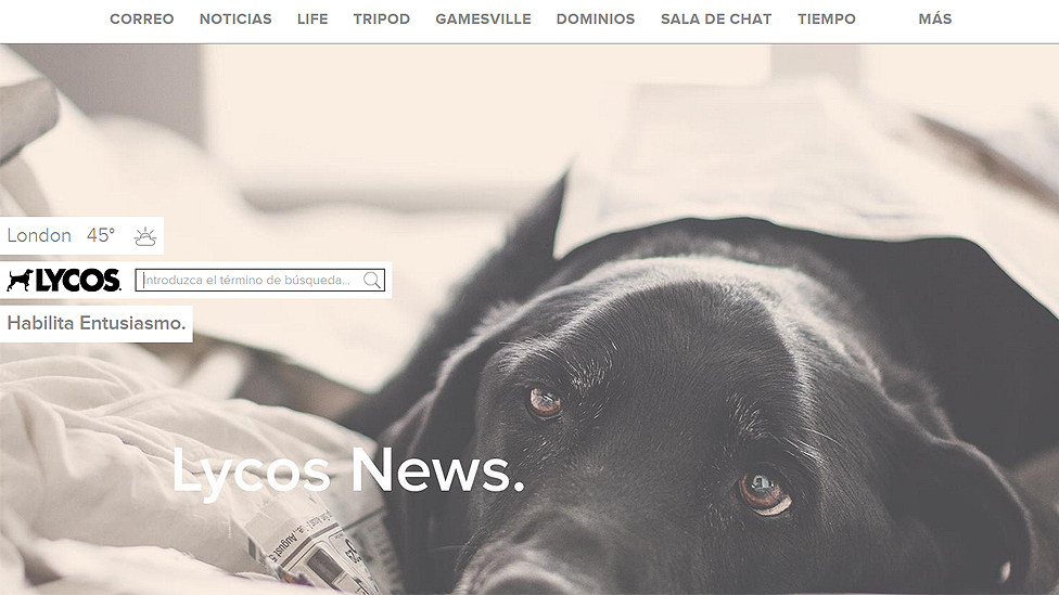 Captura de pantalla de Lycos