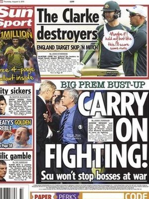 The Sun's back page on Thursday