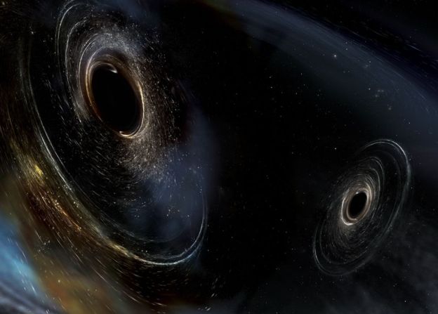 Imagen de ondas gravitacionales.