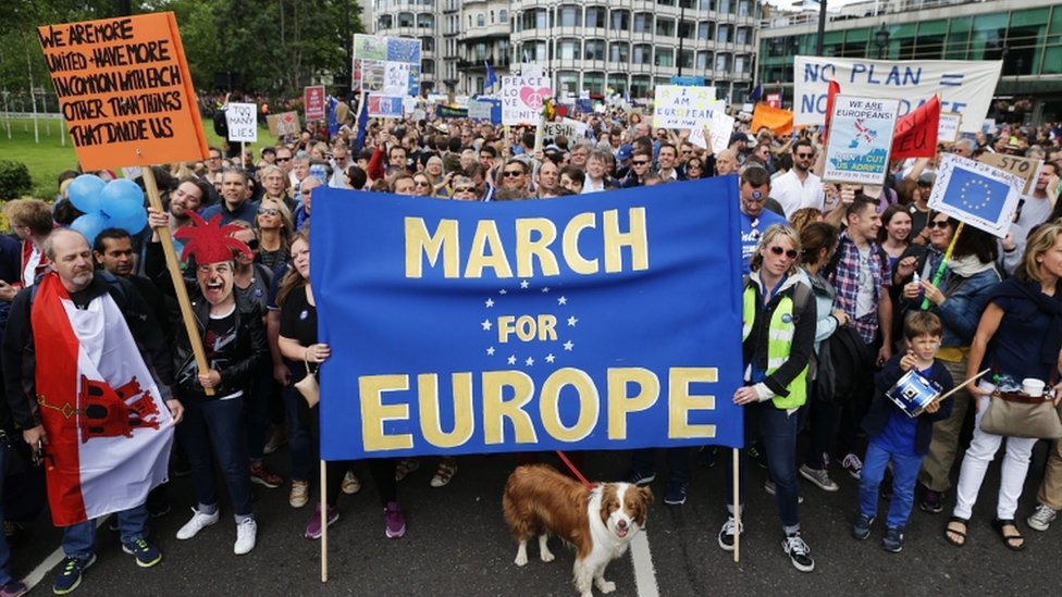 Thousands march in Brexit protest