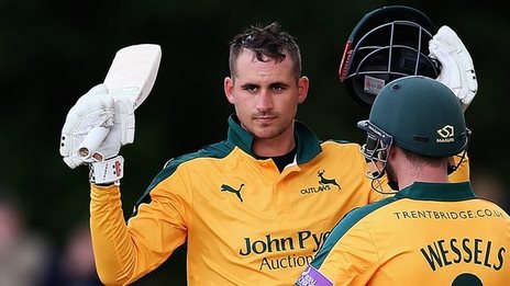 Hales bludgeons Notts to easy win