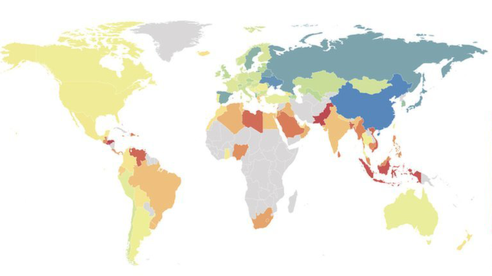 El mapa del mundo, redibujado en función de la población de cada país