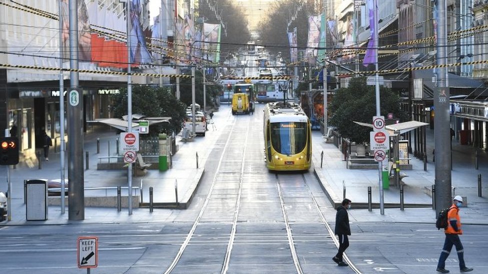 A view of Bourke Street Mall