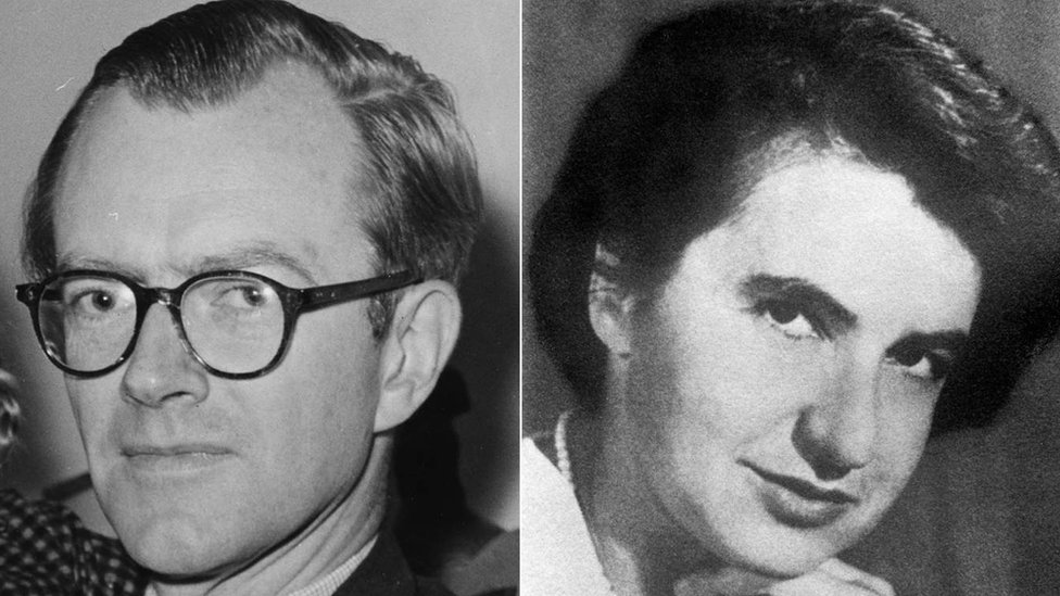 Rosalind Franklin (der) y Maurice Wilkins
