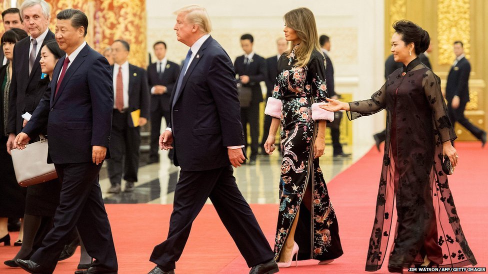 President Trump and Xi with Mrs Trump and Mrs Peng