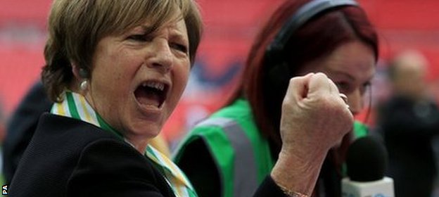 Norwich owner Delia Smith watched her team win promotion via the play-offs