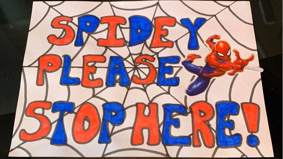 Coronavirus 'Stockport SpiderMen' delight families in lockdown BBC News