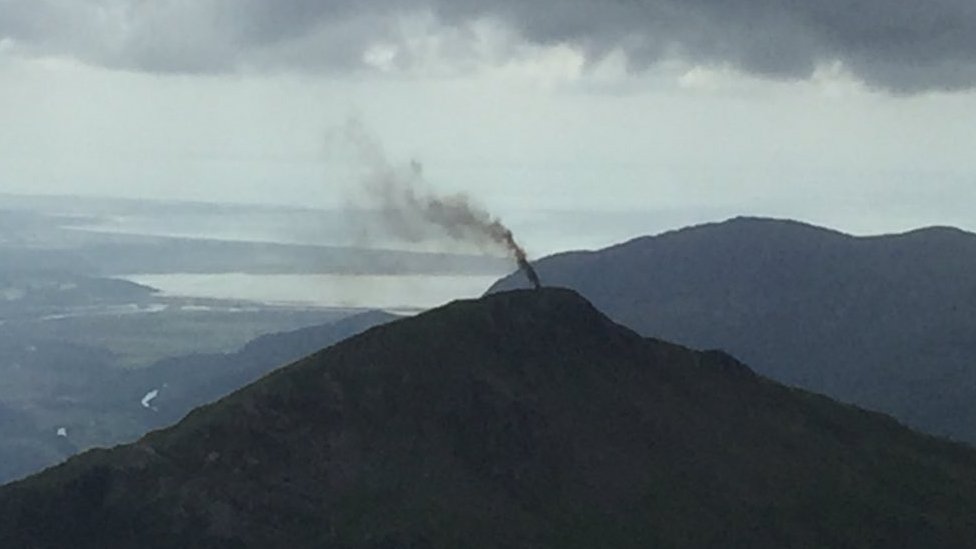 RAF helicopter crashes and catches fire in Snowdonia