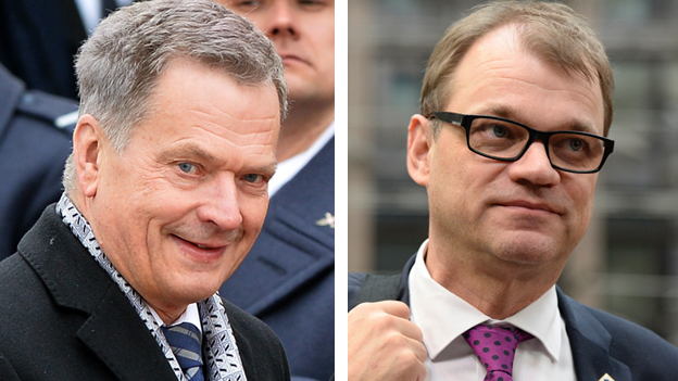 Finnish President Sauli Niinisto, left, and Prime Minister Juha Sipila