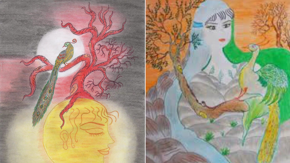 Obras de arte realizadas por Mitra Farazandeh. (Foto: cortesía Mitra Farazandeh)