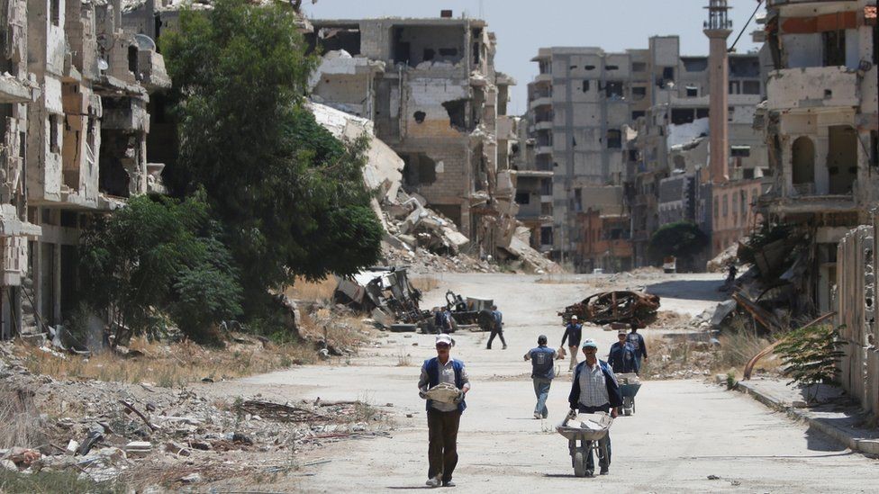 بعض الدمار الذي حل بمدن سوريا بسبب الحرب