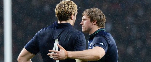 Scotland's Richie (left) and Jonny Gray at full-time