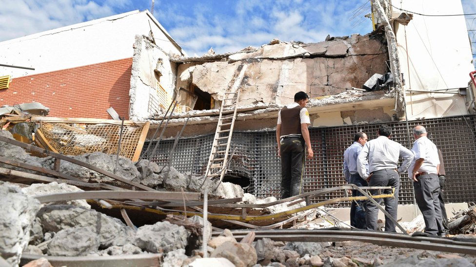 Escombros del edificio de prosegur