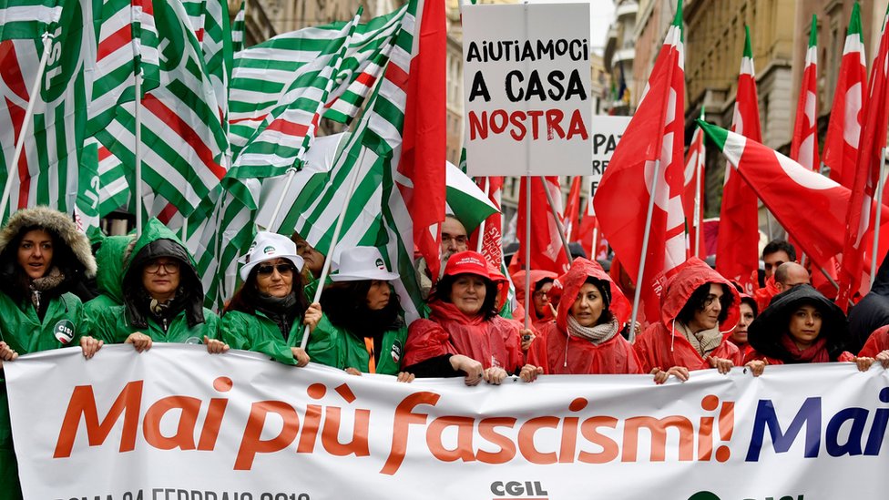 Roma'da faşizm karşıtı solcu gruplar seçim öncesi 