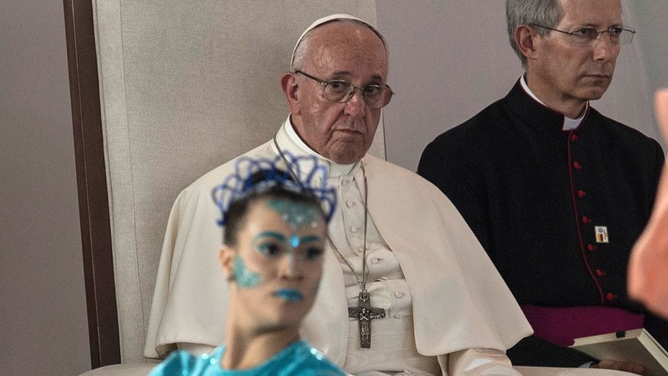 Pope Francis addresses violence against women on Colombia visit