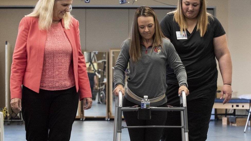 Electrical implant helps paralysed people to walk again