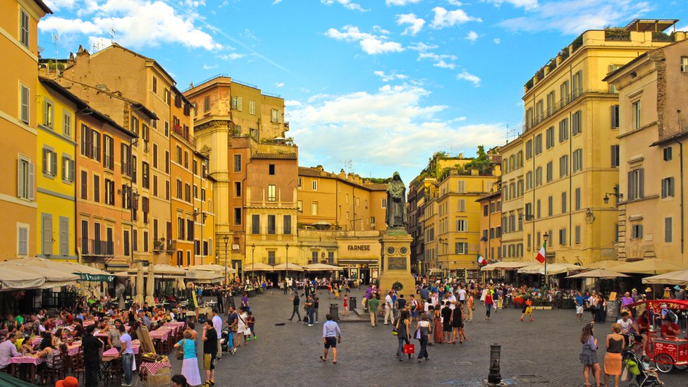 Vista do Campo di Fiori, em Roma