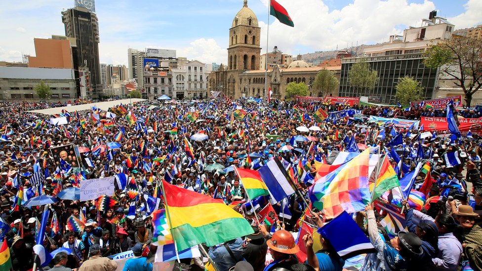 Manifestación a favor de Morales