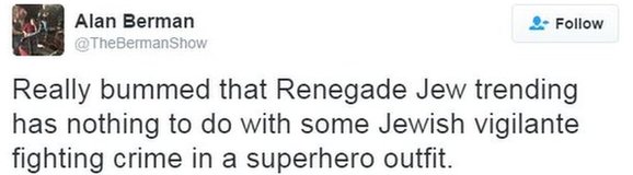 IS a renegade jew a superhero tweet