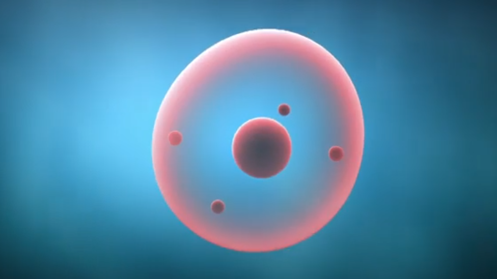 Ilustración de una célula intoxicada por el colesterol